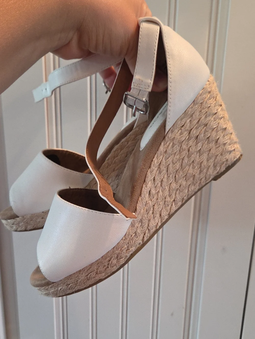 Style & Co. White Espadrille Wedge Sandals